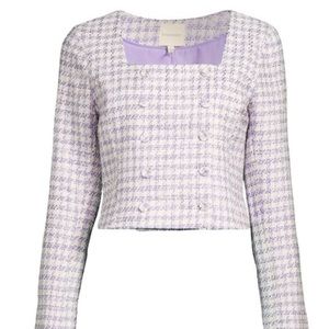 Favorite Daughter The Dasha Top Tweed Blazer in Lilac